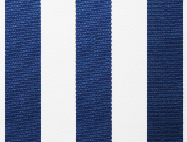 Blue and white polyester cover for 4.5m x 3m awning includes valance